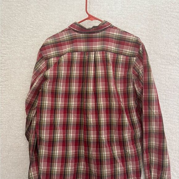 Y2K vintage Abercrombie and Fitch muscle button down plaid red medium cotton - Picture 7 of 8